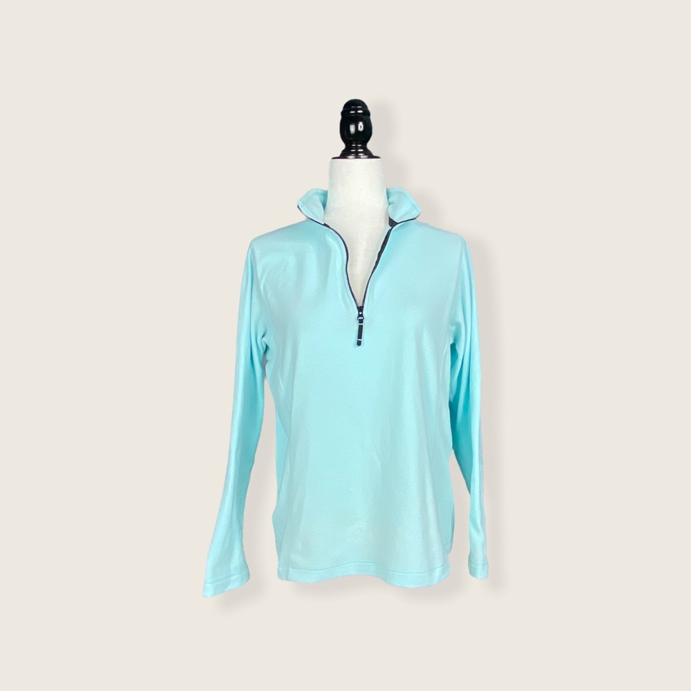 Lands’ End Fleece Women’s Electric Blue Half-Zip Pullover Sz S